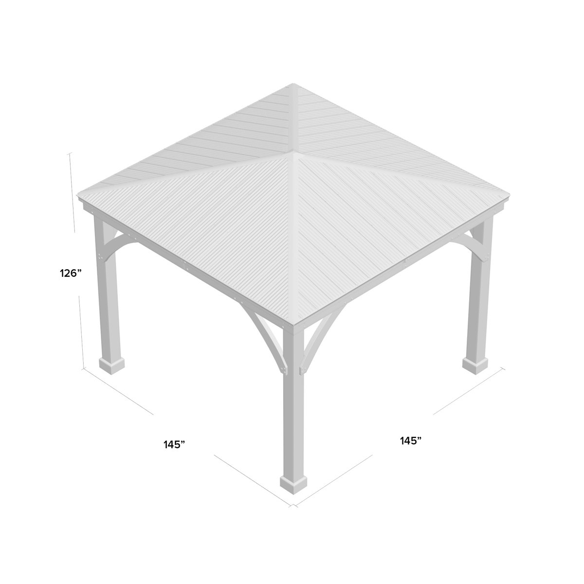 Yardistry Meridian 12 Ft. W x 12 Ft. D Solid Wood Patio Gazebo
